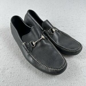 Peter Millar Black Leather Horse Bit Moc Toe Driving Moccasin Loafer Mens 10 M
